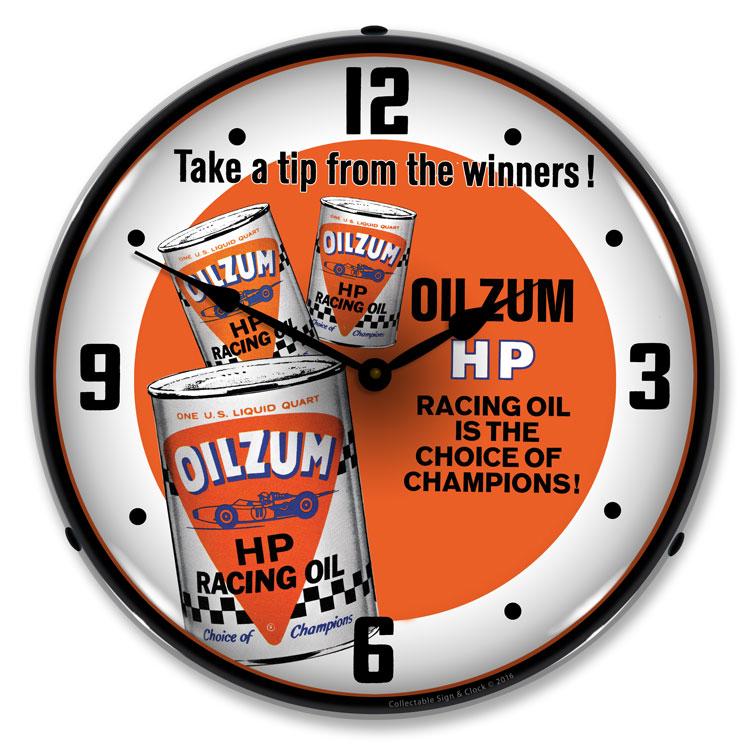 Collectable Sign and Clock - Oilzum HP Oil Clock - Wall 