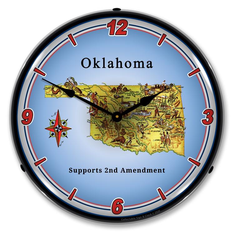 Collectable Sign and Clock - Oklahoma Supports the 2nd 