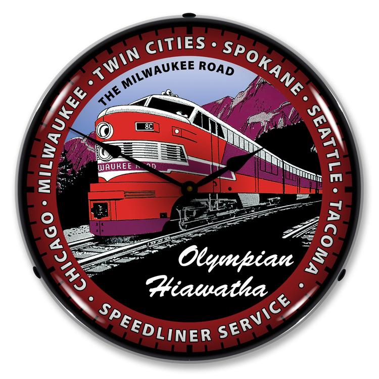 Collectable Sign and Clock - Olympian Hiawatha Train Clock -