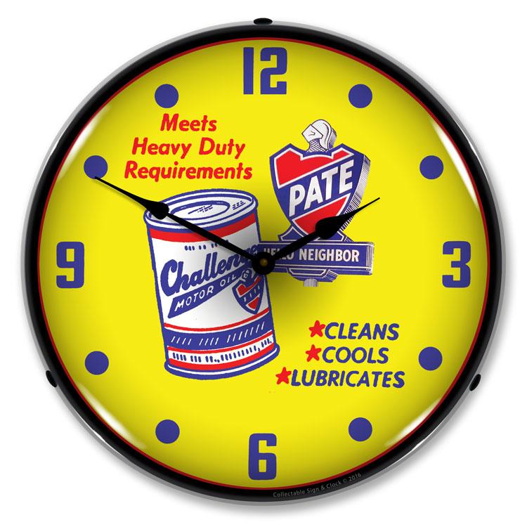 Collectable Sign and Clock - Pate Motor Oil Clock - Wall 
