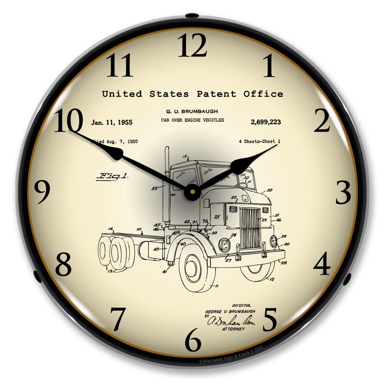 Collectable Sign and Clock - Peterbuilt Cab Over Semi Truck 