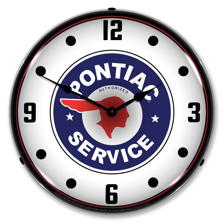 Collectable Sign and Clock - Pontiac Service Clock - Wall 