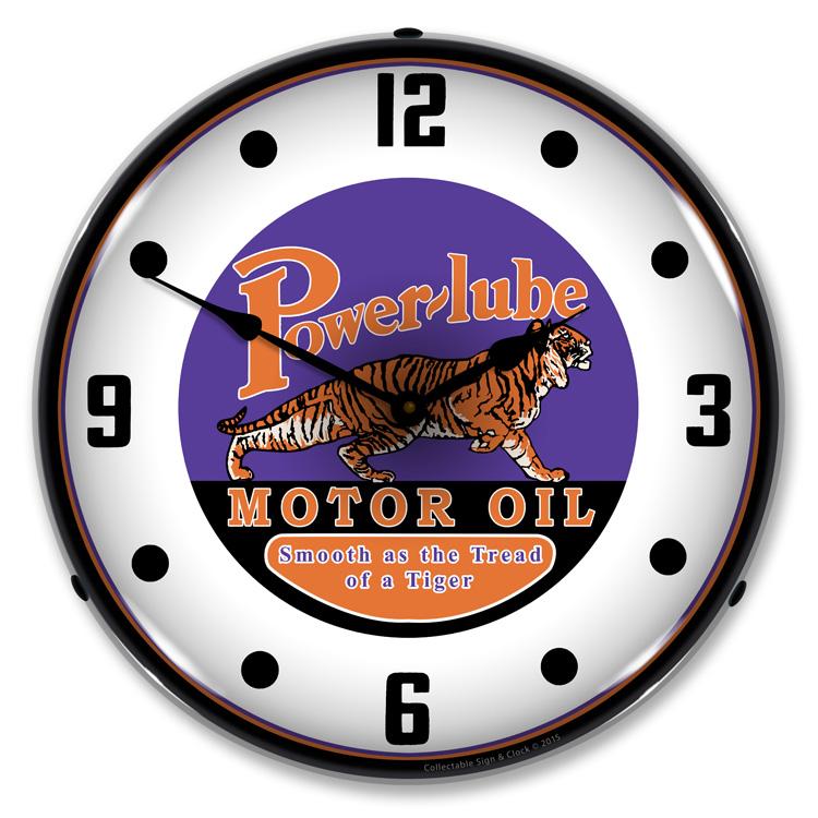 Collectable Sign and Clock - Powerlube Motor Oil Clock - 