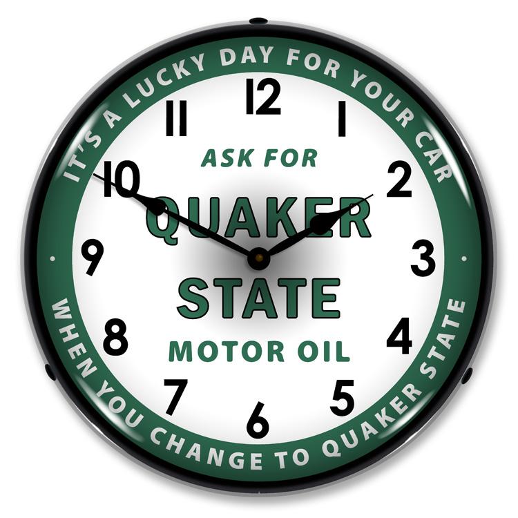 Collectable Sign and Clock - Quaker State Oil Clock - Wall 