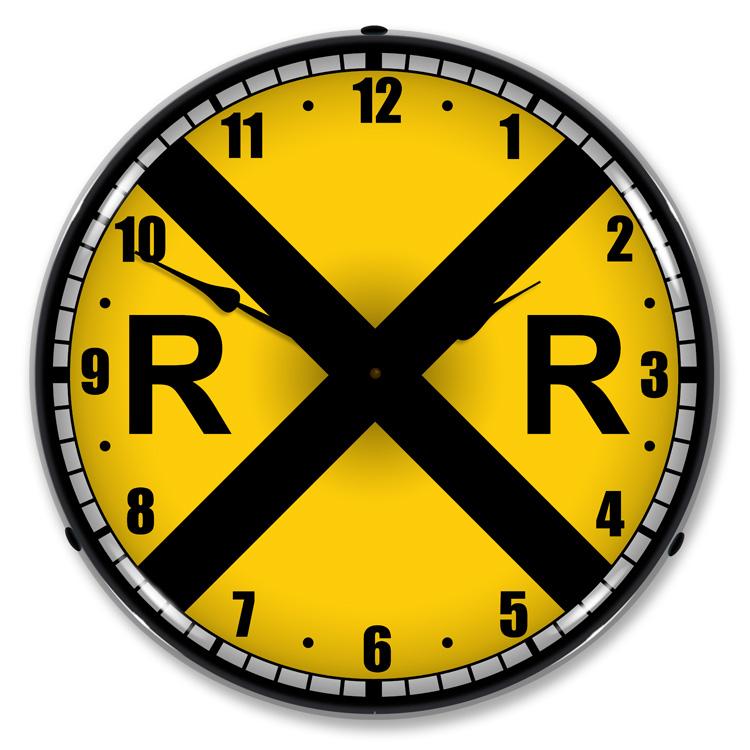 Collectable Sign and Clock - Railroad Crossing Clock - Wall 