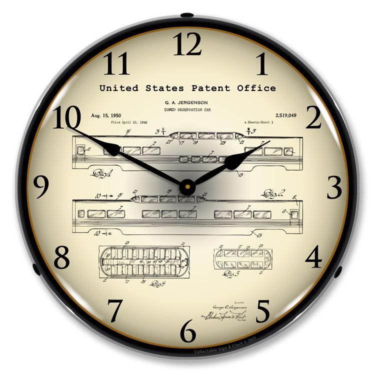 Collectable Sign and Clock - Railroad Domed Observation 