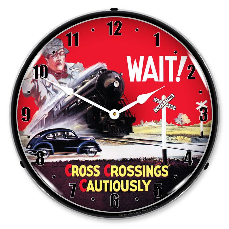 Collectable Sign and Clock - Railroad Safety 1 Clock - Wall 
