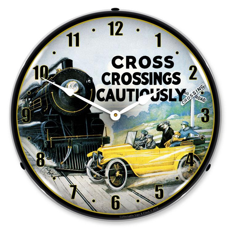 Collectable Sign and Clock - Railroad Safety 2 Clock - Wall 