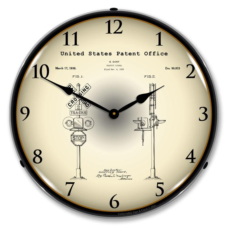 Collectable Sign and Clock - Railroad Train Crossing Signal 
