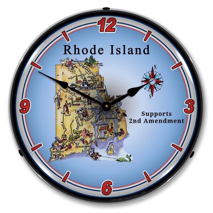 Collectable Sign and Clock - Rhode Island Supports the 2nd 