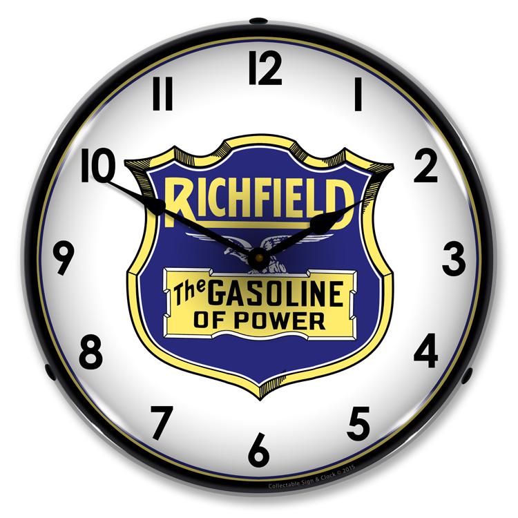 Collectable Sign and Clock - Richfield Gasoline Clock - Wall
