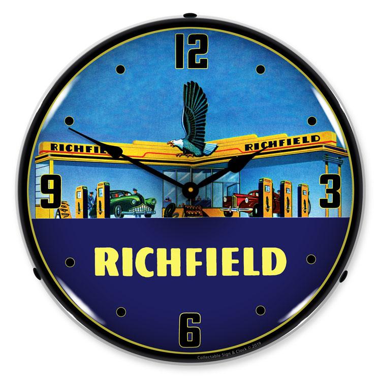 Collectable Sign and Clock - Richfield Station 1940s Clock -