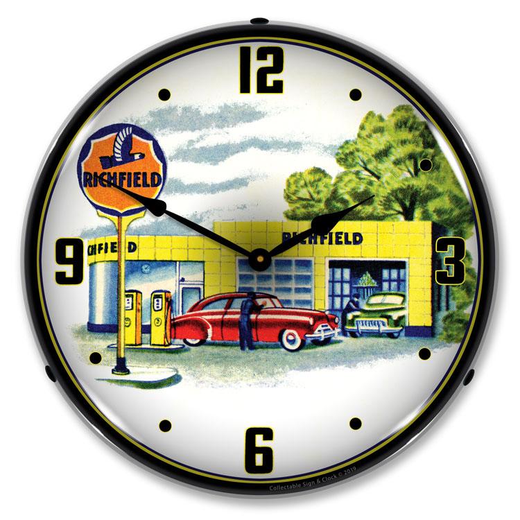 Collectable Sign and Clock - Richfield Station 1960s Clock -