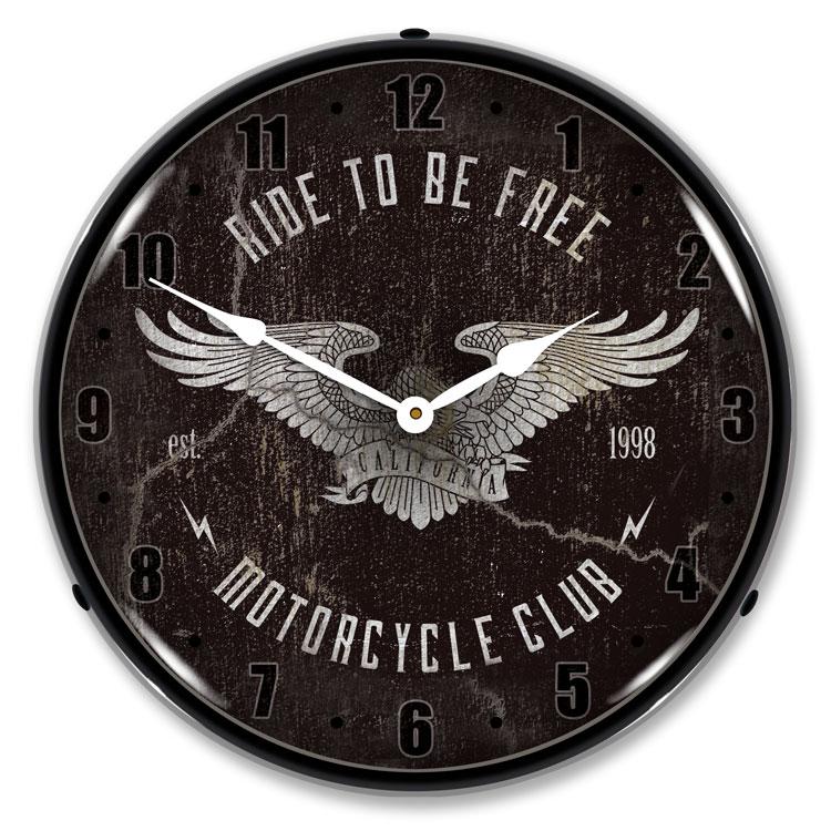 Collectable Sign and Clock - Ride to be Free Clock - Wall 