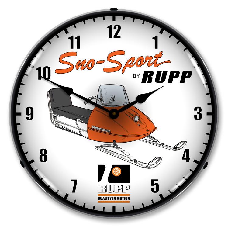 Collectable Sign and Clock - Rupp Snowmobile Clock - Wall 