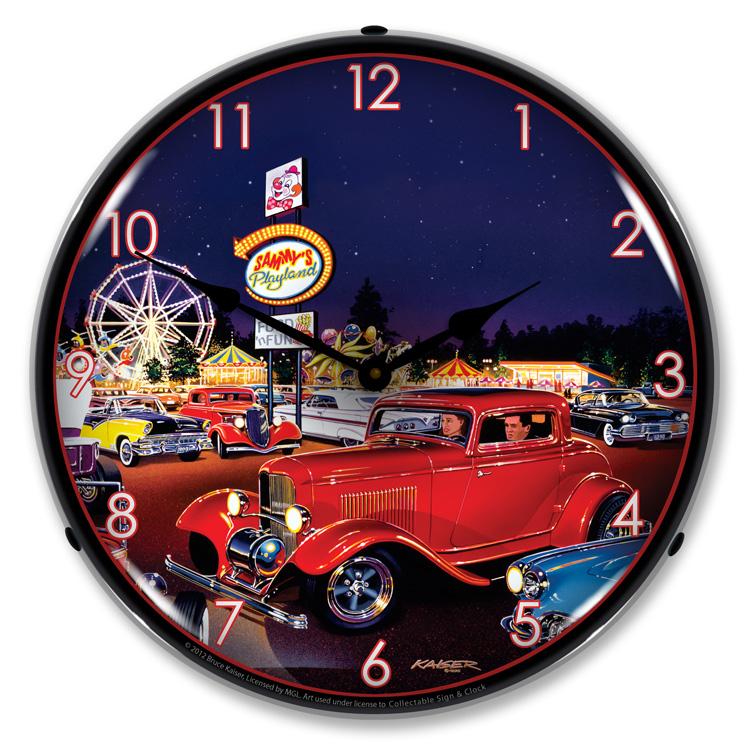 Collectable Sign and Clock - Sammys Playland Clock - Wall 