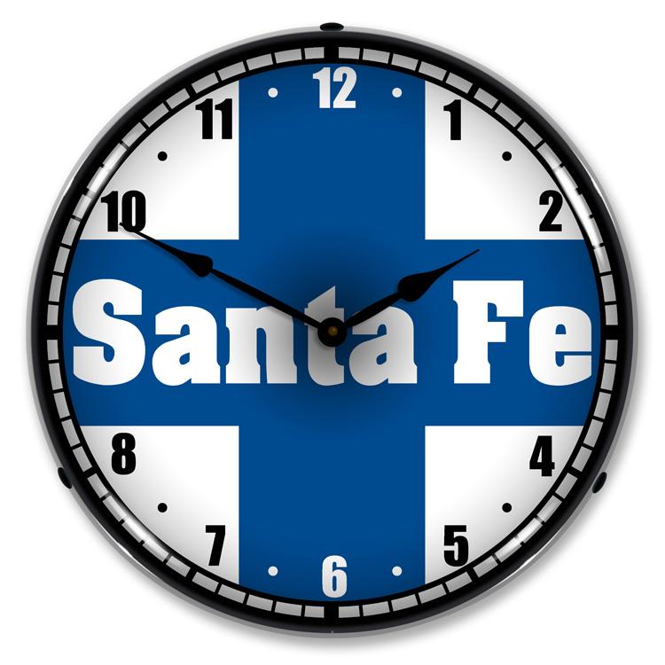 Collectable Sign and Clock - Santa Fe Railroad Clock - Wall 