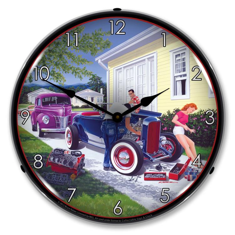 Collectable Sign and Clock - Shade Tree Mechanic Clock - 