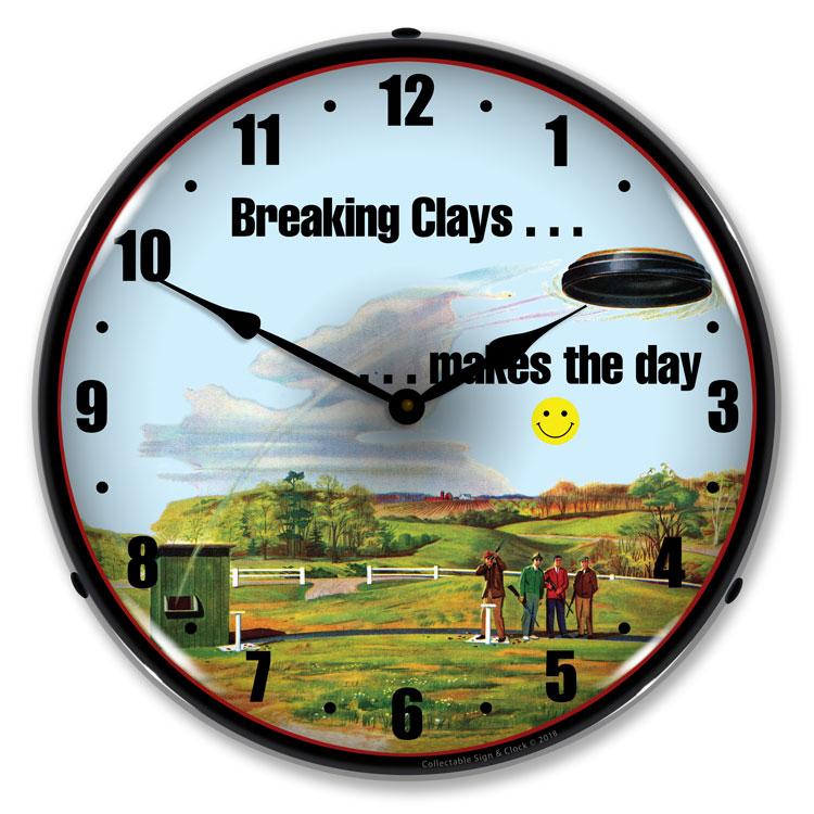 Collectable Sign and Clock - Shooting Clays Clock - Wall 