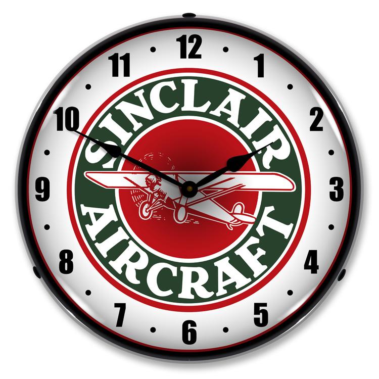 Collectable Sign and Clock - Sinclair Aircraft Clock - Wall 