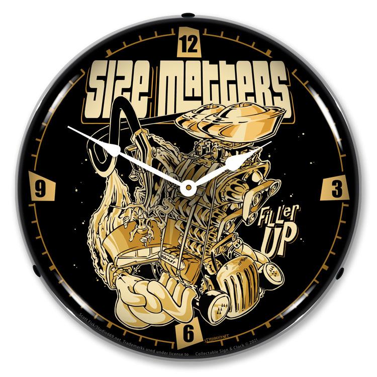 Collectable Sign and Clock - Size Matters Clock - Wall 