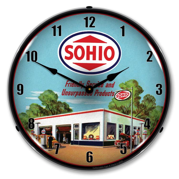 Collectable Sign and Clock - Sohio Gas Station Clock - Wall 