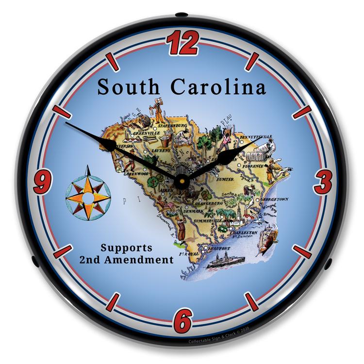Collectable Sign and Clock - South Carolina Supports the 2nd