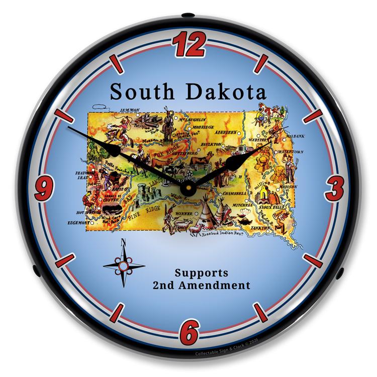 Collectable Sign and Clock - South Dakota Supports the 2nd 