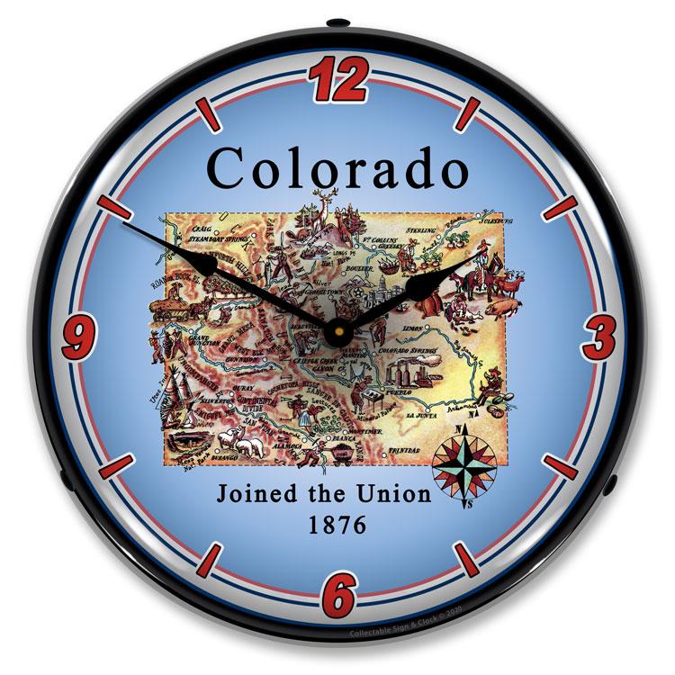 Collectable Sign and Clock - State of Colorado Clock - Wall 