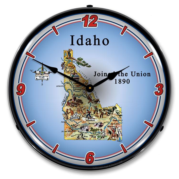 Collectable Sign and Clock - State of Idaho Clock - Wall 