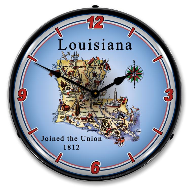 Collectable Sign and Clock - State of Louisiana Clock - Wall