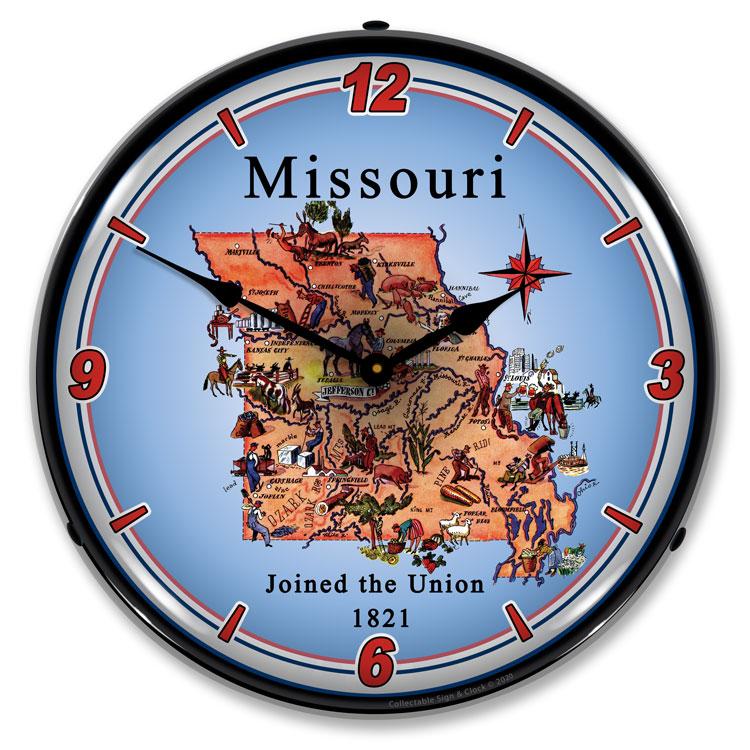 Collectable Sign and Clock - State of Missouri Clock - Wall 