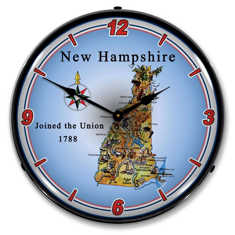 Collectable Sign and Clock - State of New Hampshire Clock - 