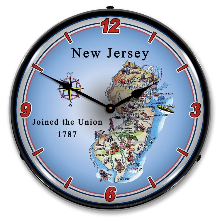 Collectable Sign and Clock - State of New Jersey Clock - 