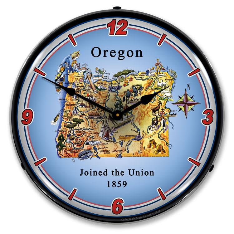 Collectable Sign and Clock - State of Oregon Clock - Wall 