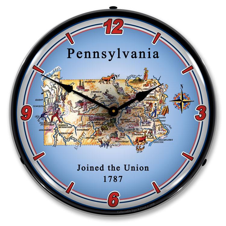 Collectable Sign and Clock - State of Pennsylvania Clock - 
