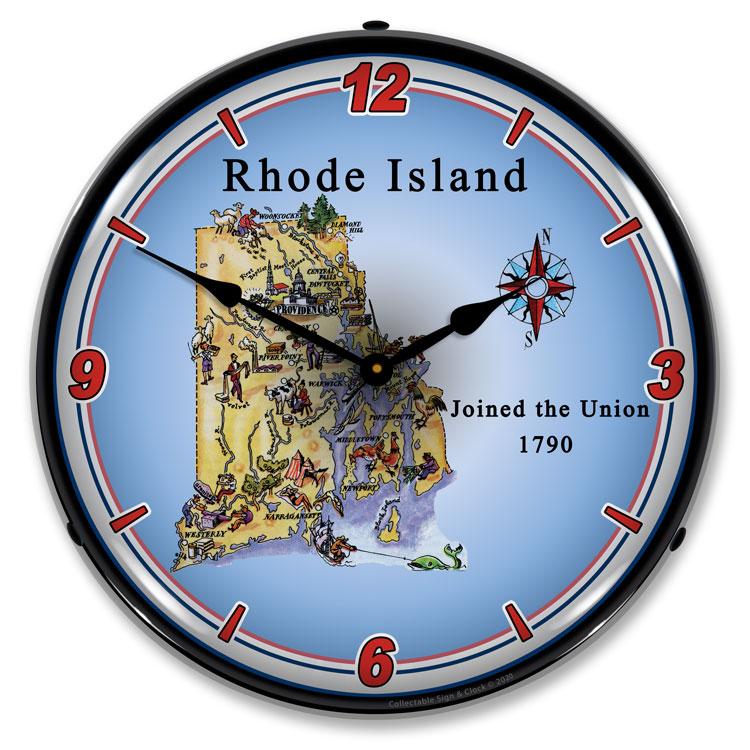 Collectable Sign and Clock - State of Rhode Island Clock - 
