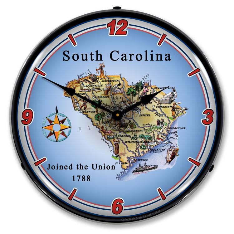 Collectable Sign and Clock - State of South Carolina Clock -