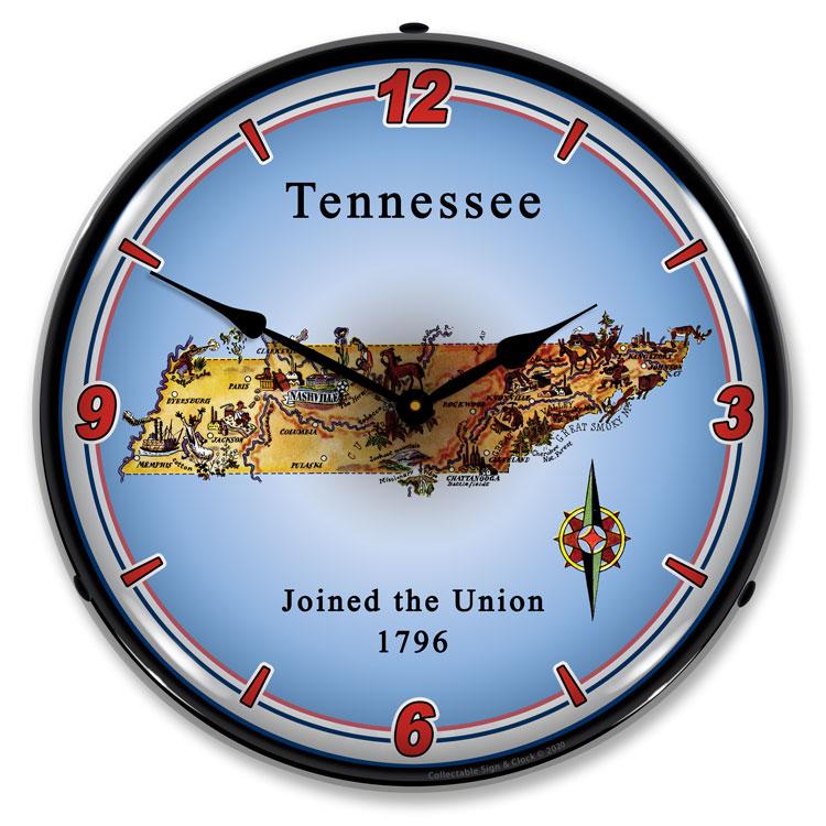 Collectable Sign and Clock - State of Tennessee Clock - Wall