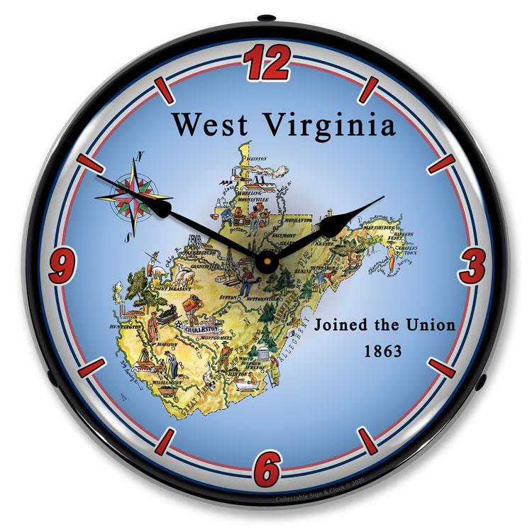 Collectable Sign and Clock - State of West Virginia Clock - 