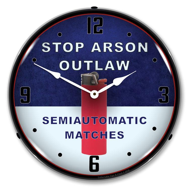 Collectable Sign and Clock - Stop Arson Clock - Wall Clocks