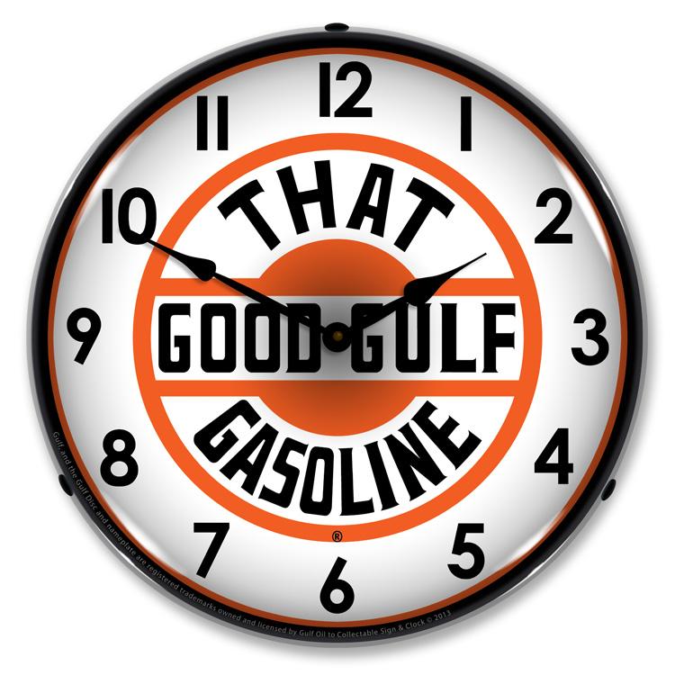 Collectable Sign and Clock - That Good Gulf Gasoline Clock -