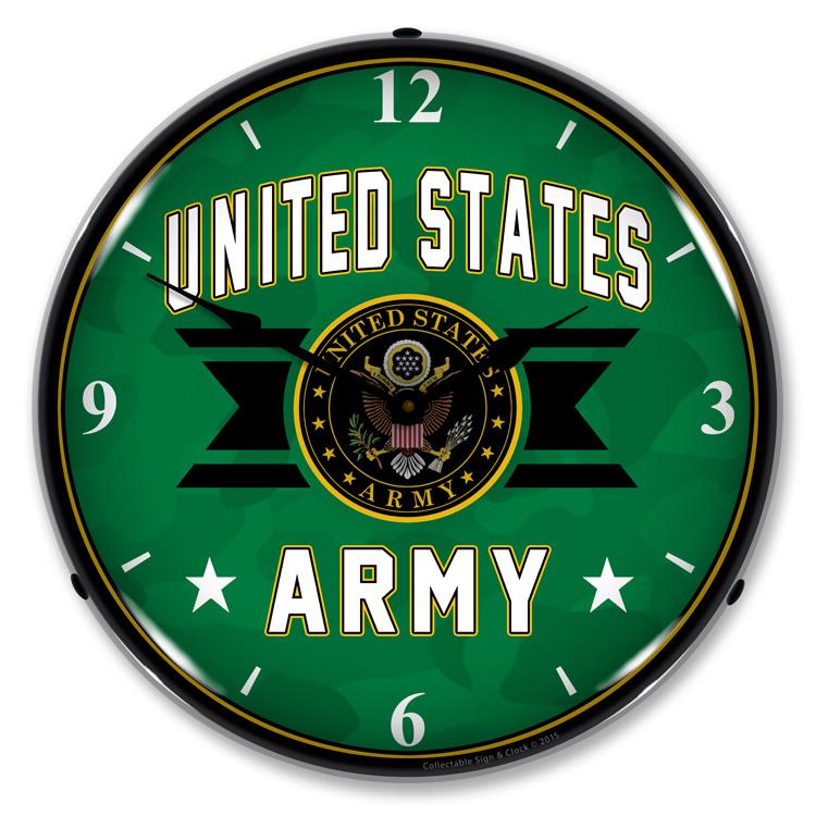 Collectable Sign and Clock - United States Army Clock - Wall