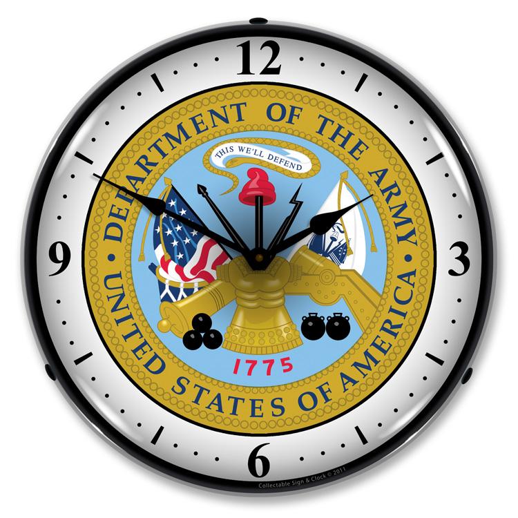 Collectable Sign and Clock - US Army Seal Clock - Wall 
