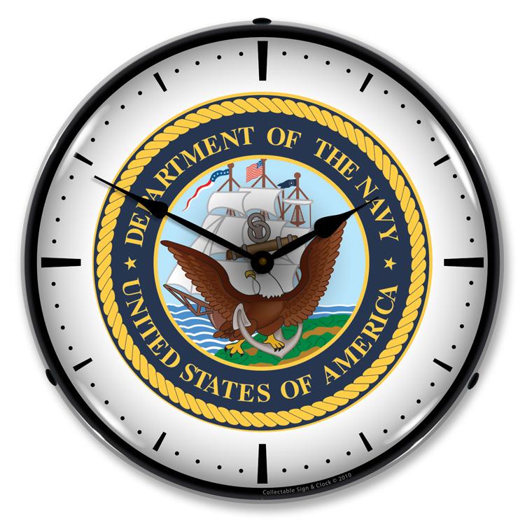 Collectable Sign and Clock - US Navy Clock - Wall Clocks