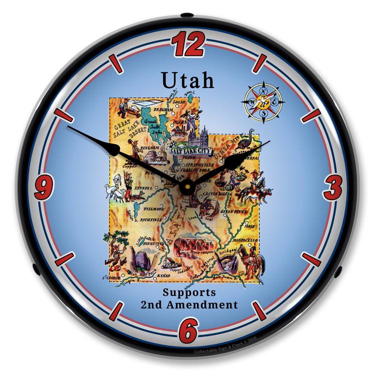 Collectable Sign and Clock - Utah Supports the 2nd Amendment