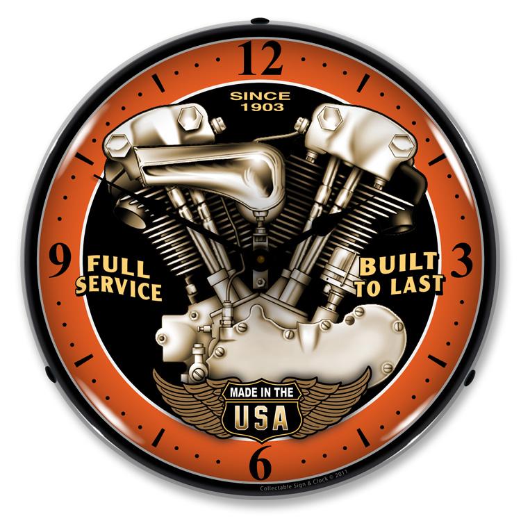 Collectable Sign and Clock - Vintage V Twin Clock - Wall 