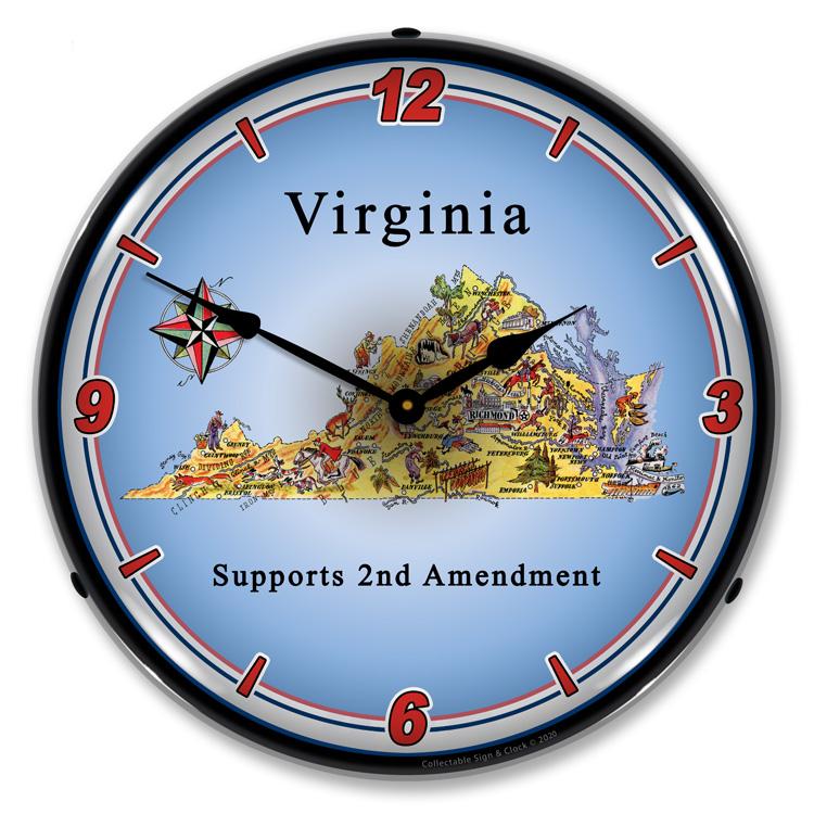 Collectable Sign and Clock - Virginia Supports the 2nd 