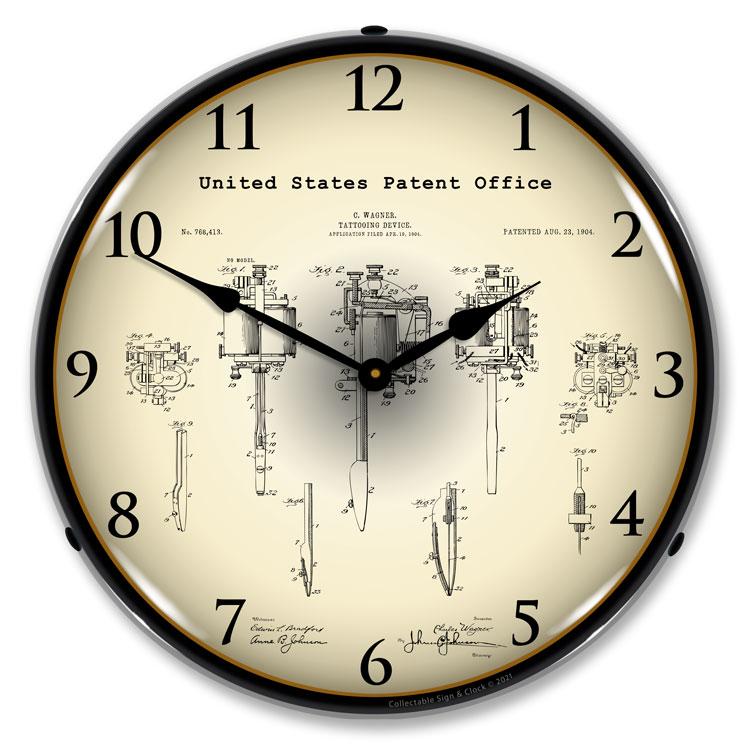 Collectable Sign and Clock - Wagner Tattoo Device 1904 