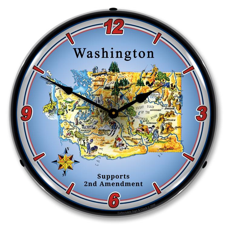 Collectable Sign and Clock - Washington Supports the 2nd 